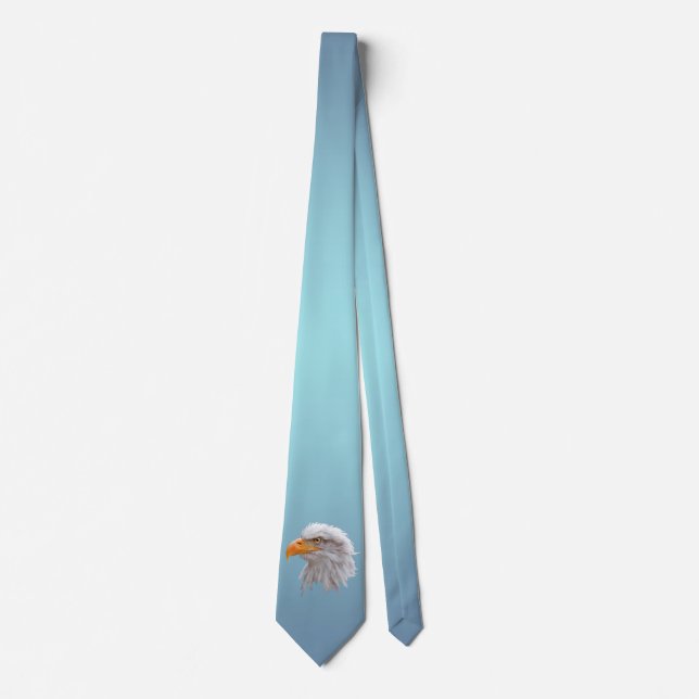 Alaskan Bald Eagle Tie Double Sided (Sky Blue Mix) (Front)