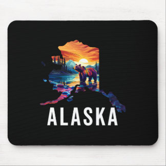 Alaskan Bear Animal Alaska Map Souvenirs Vacation Mouse Mat