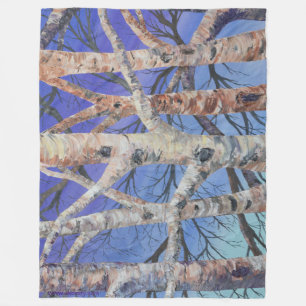 Alaskan Blue Birch Fleece Blanket