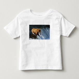 Alaskan Brown Bear Catching Salmon at Brooks Toddler T-Shirt