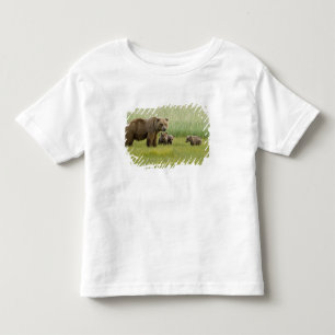 Alaskan Brown Bear Sow and three Cubs, Ursus Toddler T-Shirt