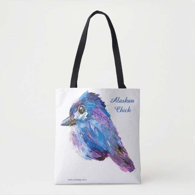Alaskan Chick Canvas Tote Bag_Fall Fireweed on ba (Front)