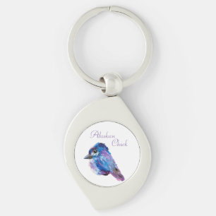 Alaskan Chick Metal Keychain
