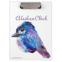 Alaskan Chick with Alaskan mountains Clipboard