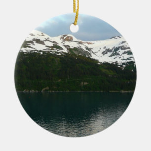 Alaskan Coast at Dusk Ceramic Tree Decoration