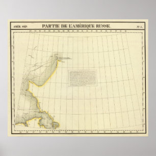 Alaskan Coast Map Poster