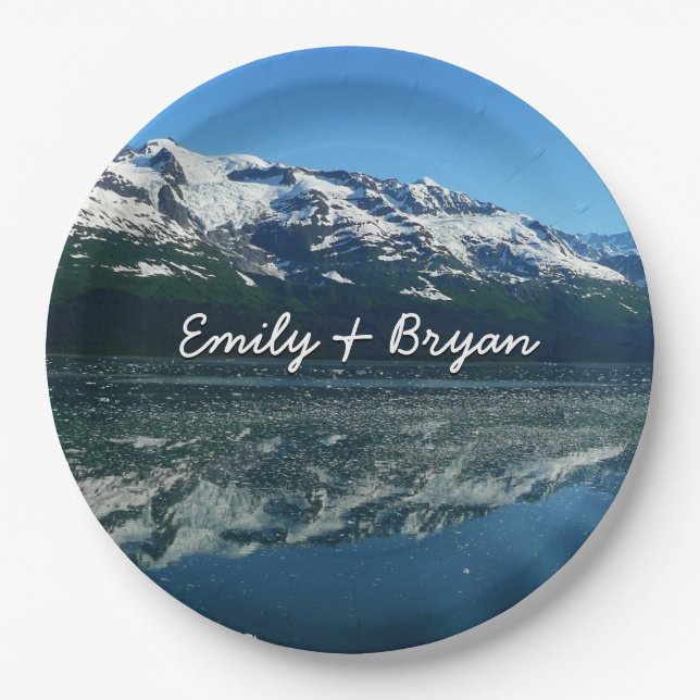 Alaskan Coastline Beautiful Nature Photography Paper Plate (Front)