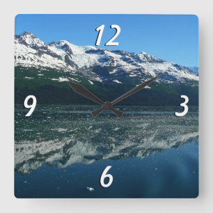 Alaskan Coastline Beautiful Nature Photography Square Wall Clock