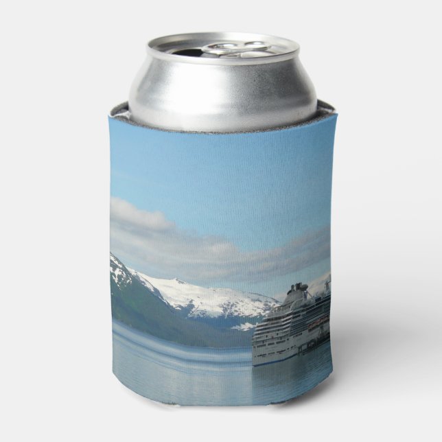 Alaskan Cruise Vacation Travel Photography Can Cooler (Can Front)