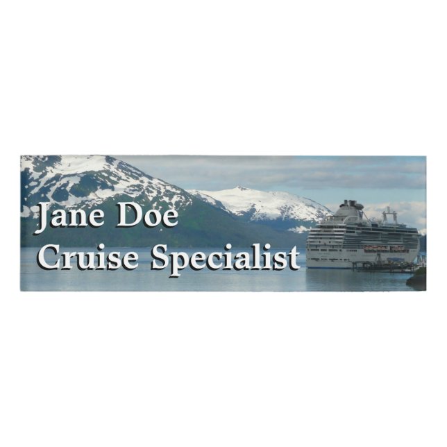 Alaskan Cruise Vacation Travel Photography Name Tag (Front)