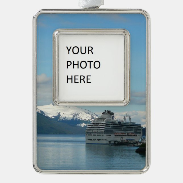 Alaskan Cruise Vacation Travel Photography Silver Plated Framed Ornament (Front)