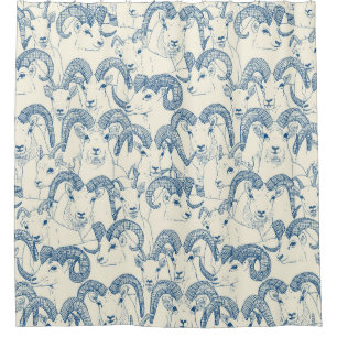 Alaskan Dall sheep classic blue pearl Shower Curtain