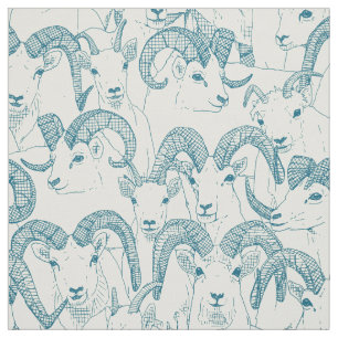 Alaskan Dall sheep peacock pearl Fabric