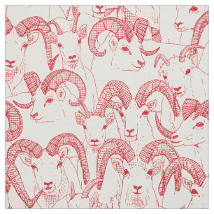 Alaskan Dall sheep vermilion red pearl Fabric