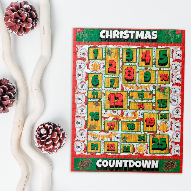 Alaskan Dog Countdown Christmas Advent Calendar Jigsaw Puzzle (Creator Uploaded)