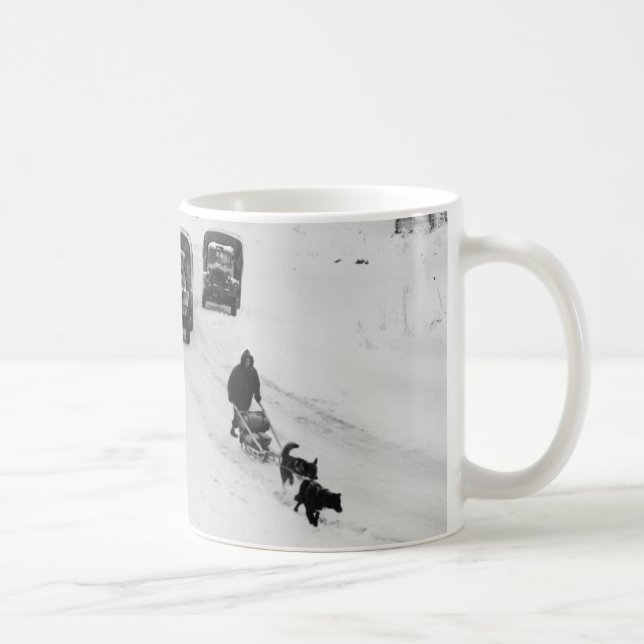 Alaskan Dogsled & Army Trucks Coffee Mug (Right)