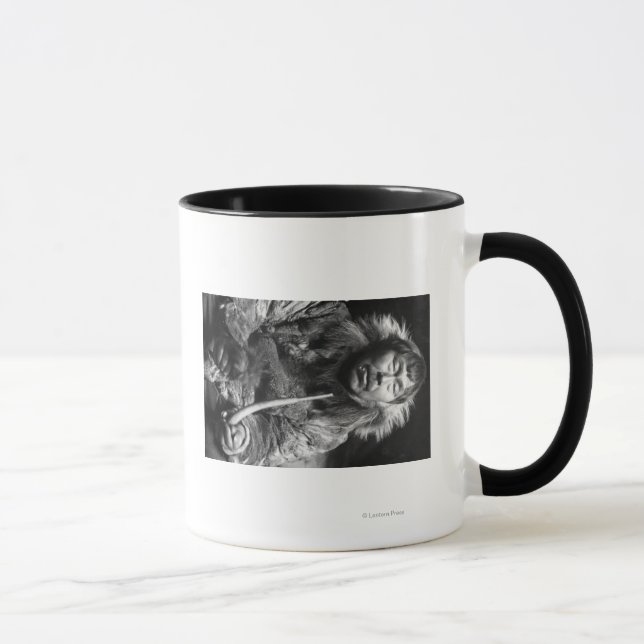 Alaskan Eskimo Smoking Pipe Photograph Mug (Right)