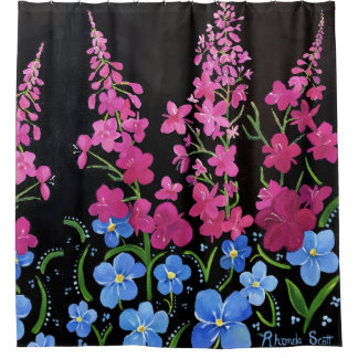 Alaskan Exuberance Fireweed shower curtain