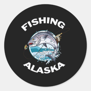 Alaskan Fish Alaska's Wild Salmon Souvenir Fishing Classic Round Sticker
