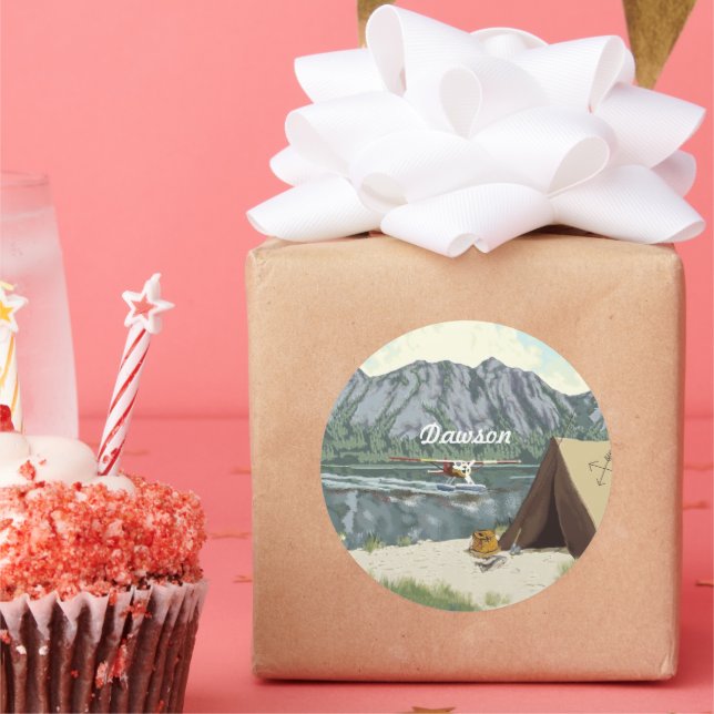 Alaskan Fishing Travel Classic Round Sticker (Party)