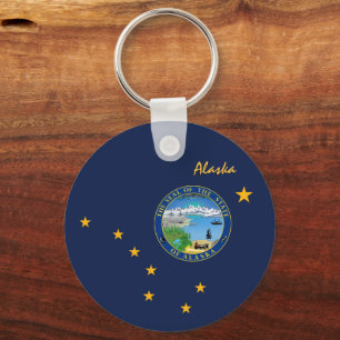 Alaskan Flag & Alaska holiday, patriots / sports Key Ring