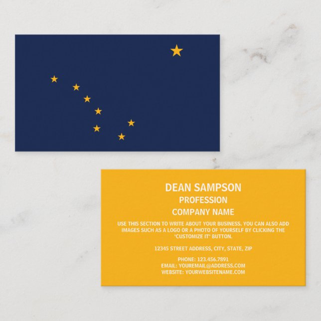 Alaskan Flag, Flag of Alaska Business Card (Front/Back)