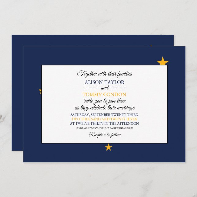 Alaskan Flag, Flag of Alaska Wedding  Invitation (Front/Back)