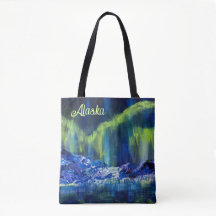 Alaskan Glacial Reflections & Borealis tote bag