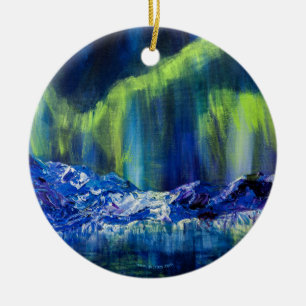 Alaskan Glacial Reflections ceramic ornament