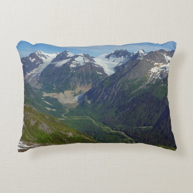 Alaskan Glacier-Carved Valley Decorative Cushion (Front)