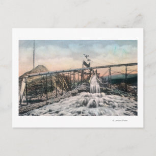 Alaskan Gold Mining Operation Sluice Box Postcard
