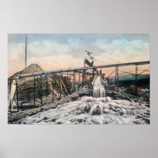 Alaskan Gold Mining Operation Sluice Box Poster