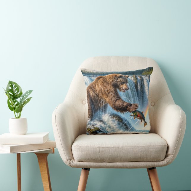 Alaskan Grizzly Bear Fishing Cushion (Chair)