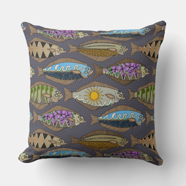 Alaskan halibut dusk cushion (Front)