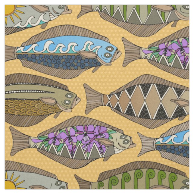 Alaskan halibut sungold fabric (Swatch)