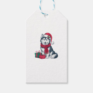 Alaskan Husky Dog Christmas Parties Holiday Santa  Gift Tags