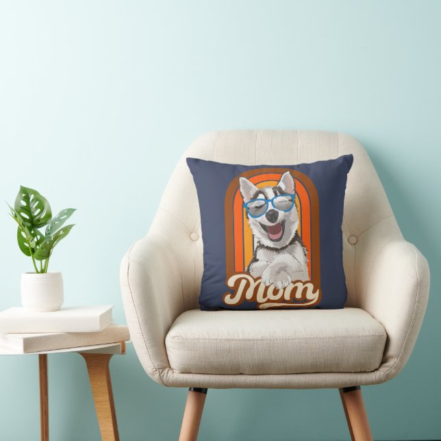 Alaskan husky mom, siberian husky mom cushion (Chair)