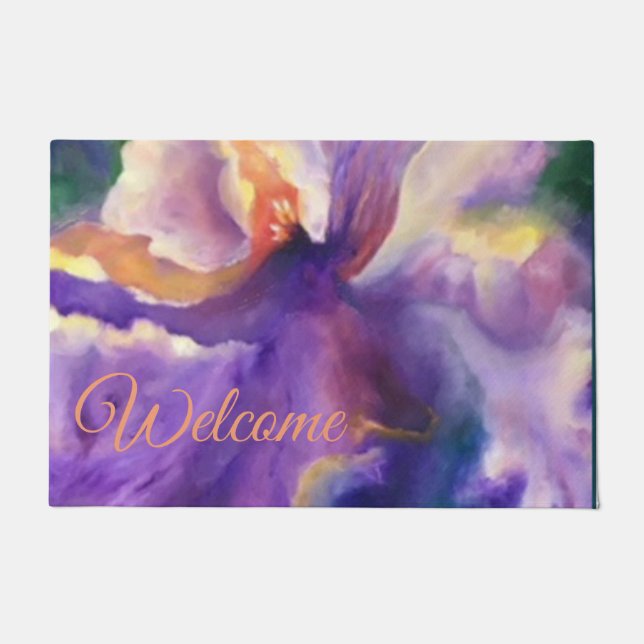 Alaskan Iridescent Iris Door Mat (Front)
