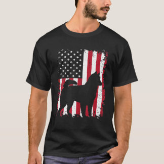 Alaskan Klee Kai 4Th Of July  USA Flag Dog Lover T-Shirt