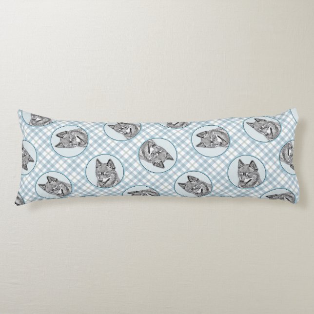 Alaskan Klee Kai AKK Husky Painting Cute Dog Art Body Cushion (Front)