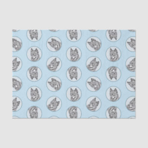 Alaskan Klee Kai AKK Husky Painting Cute Dog Art Tissue Paper