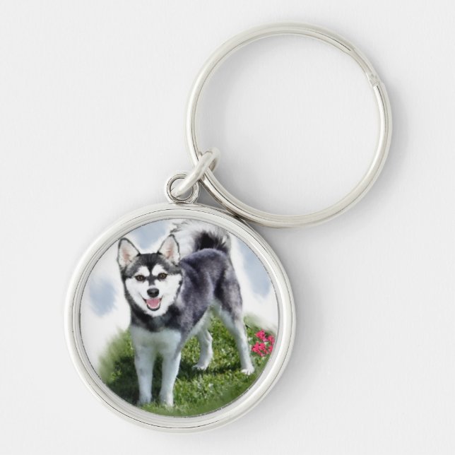 Alaskan Klee Kai Art Key Ring (Front)
