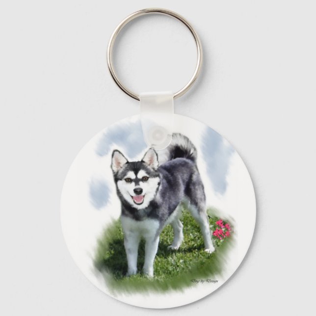 Alaskan Klee Kai Art Key Ring (Front)