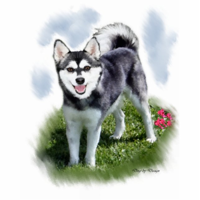Alaskan Klee Kai Art Standing Photo Sculpture (Front)