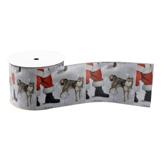 Alaskan Klee Kai Believe Christmas Grosgrain Ribbon (Spool)