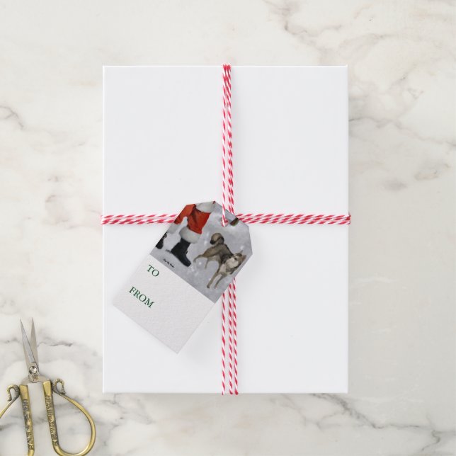 Alaskan Klee Kai Christmas Gift Tags (With Twine)