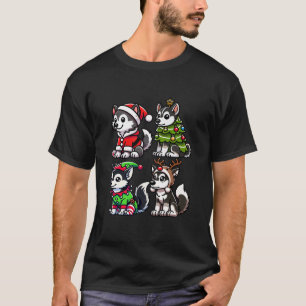 Alaskan Klee Kai Christmas Tree Santa Elf Costume  T-Shirt