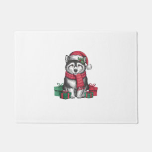 Alaskan Klee Kai Dog Christmas Parties Holiday San Doormat