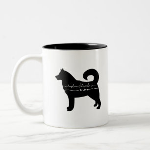 Alaskan Klee Kai Mum Silhouette Two-Tone Coffee Mug