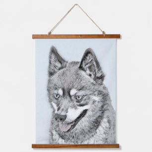 Alaskan Klee Kai Painting - Cute Original Dog Art Hanging Tapestry